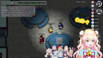 Really funny technical difficulty in last collab stream when Calli forgot to mute her mic.