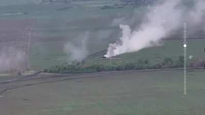 Ukrainian drone footage of several Russian armored and non-armored assaults at the administrative borders of the Donetsk and Dnipropetrovsk Oblasts. (Motorcycle jump included)