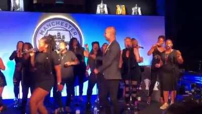 Look at baldy dancing, my goodness. We have no chance, he's way too unpredictable