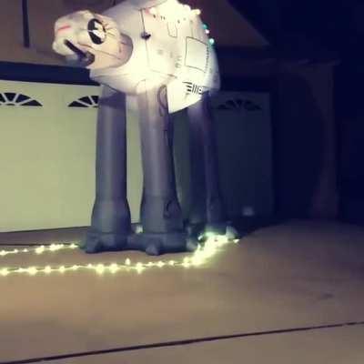 Protecting the neighborhood from AT-ATs, clearing the way for Santa's arrival (credits: ajwoodpiece)