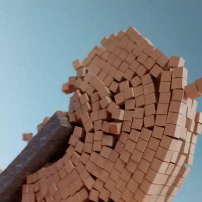 Marble, dominoes, and a bit of destruction