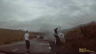 Overtaking in a turn on a slippery road