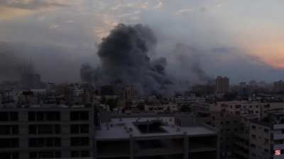 Gaza Strip building bombing captured on livestream | October 9, 2023 ~6:15PM