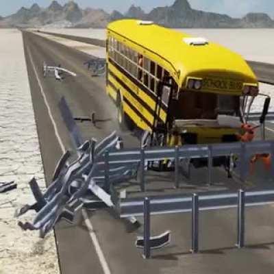 Vehicles vs gaurd rails simulation