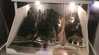 Side-by-side models demonstrate the negative effects of deforestation.