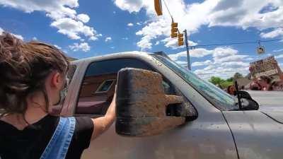Truck rolls coal through protesters in Michigan's upper peninsula