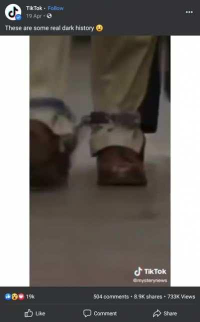 Official Tiktok account on facebook posted this