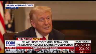Donald Trump claims that Saudi Arabia indicated a willingness to join the Abraham Accords, even as recently as yesterday.