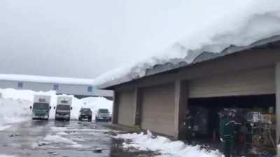 Removing snow from a roof