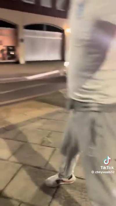 Racist England fan trying to fight a black guy