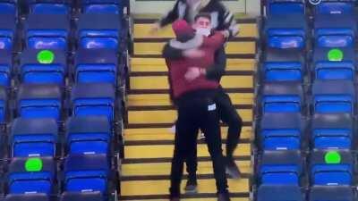 Thiago Silva, Mason Mount and Jorginho celebrating Emerson’s late goal