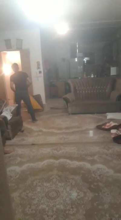 Man sets inside of house on fire.