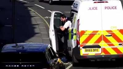 Car thief gets knocked off his bicycle by the Metropolitan Police