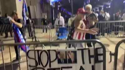 You can’t make this shit up, waving the Thin Blue Line flag too