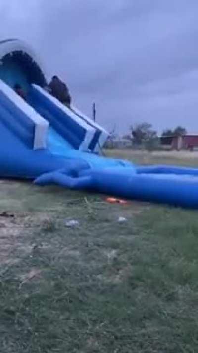 Using the water slide