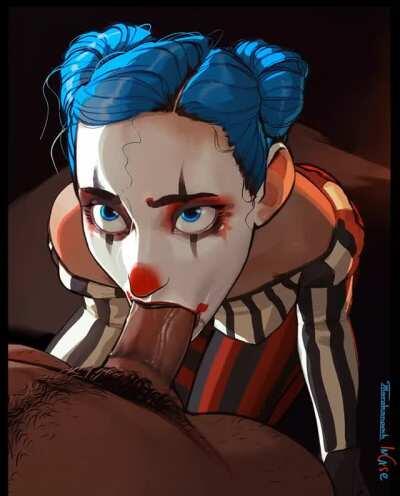 She is not good at jokes but she is good at giving head (with sound)