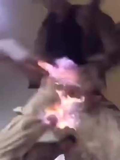 There was an attempt made. To drink water that burns.