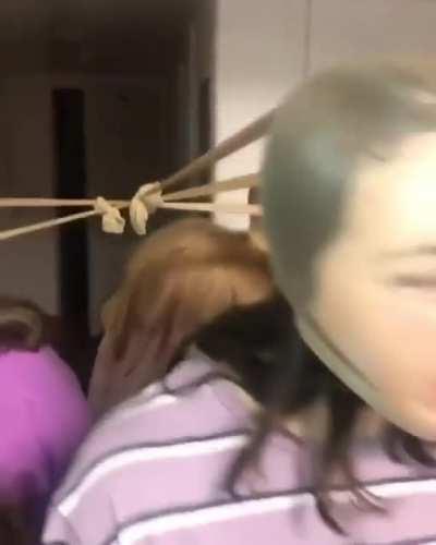 HMC as we play pantyhose tug of war