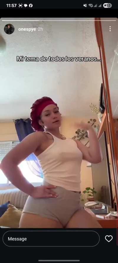 See-through shirt and booty shorts