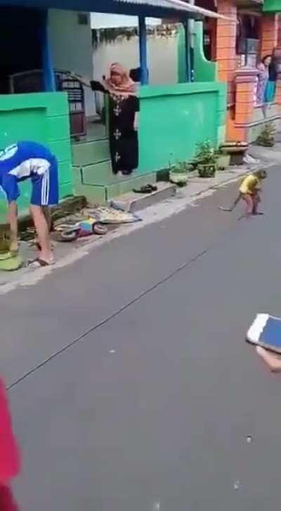 The monkey landed it caw caw