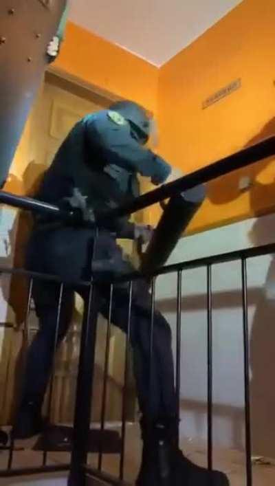 to ram open a steel reinforced door