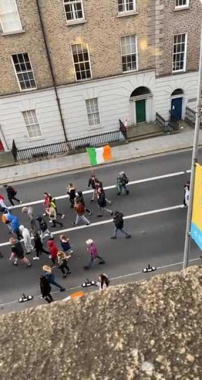 The National idiot parade marching on Government Buildings