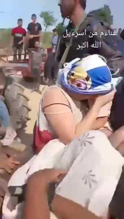 Israeli civ women and children being taken hostage in Gaza