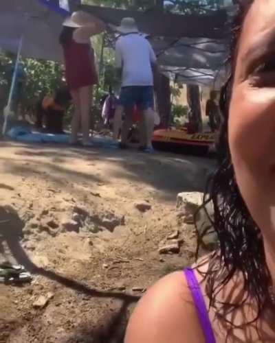 I think she was trying to measure... something?