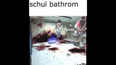 school bathroom, or idk, i never went to school