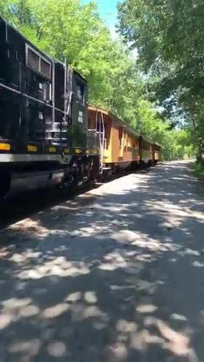 Followed a train for a few miles on my bike