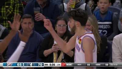 [Highlight] Chet Holmgren cleanly rejects a strong Gobert dunk attempt which is deemed clean after review