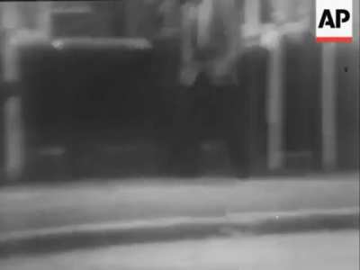 Confrontation between the British Army and IRA gunmen during Operation Demetrius, Belfast, Northern Ireland, August 1971.