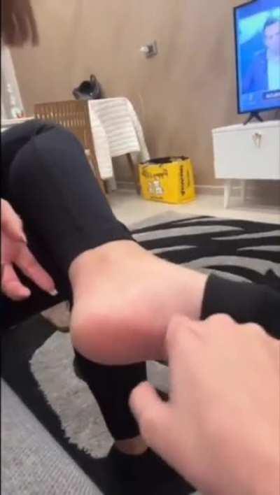 Feet tickled live