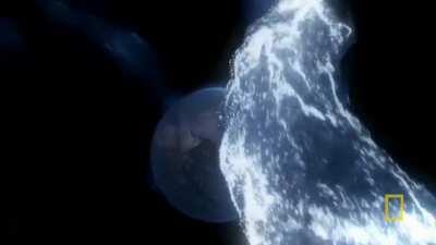 Beautiful Animation showing Shiva bearing the brunt of Ganga and releasing her from one of his locks.