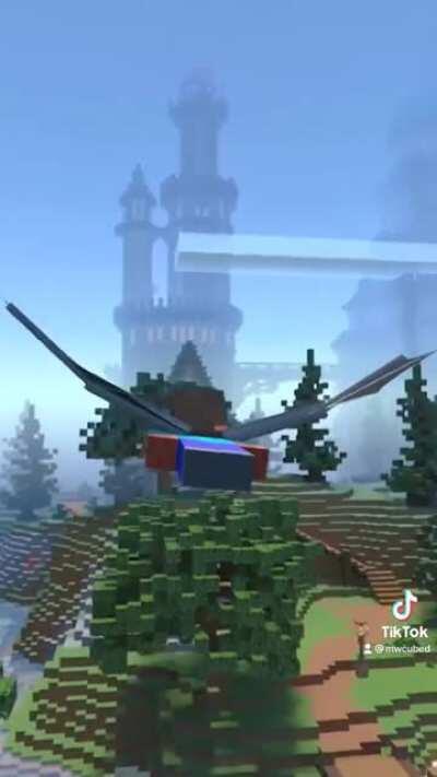 I changed the elytra model to dragon wings