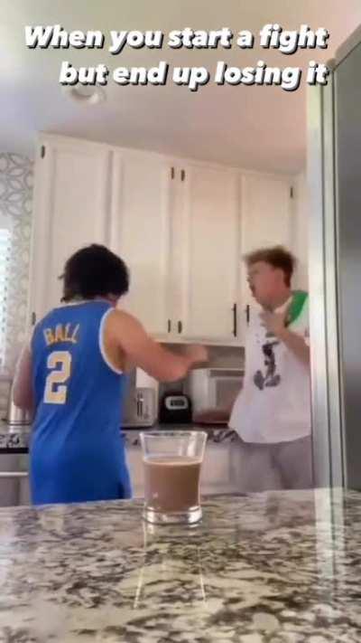 I once saw him take down 3 people with just a kitchen cabinet