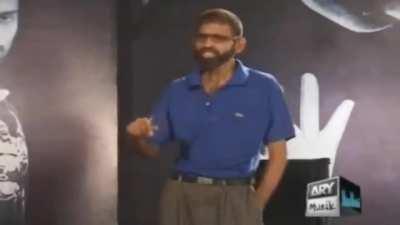 Pakistani team when they learn that they qualified for Semis