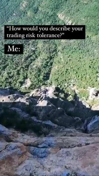 How would you describe your risk tolerance? Me: