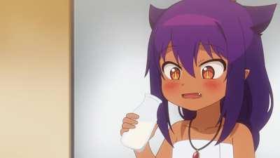 Jahy-sama is drinking milk