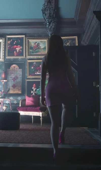 Madelaine Petsch's pale thighs in this dress