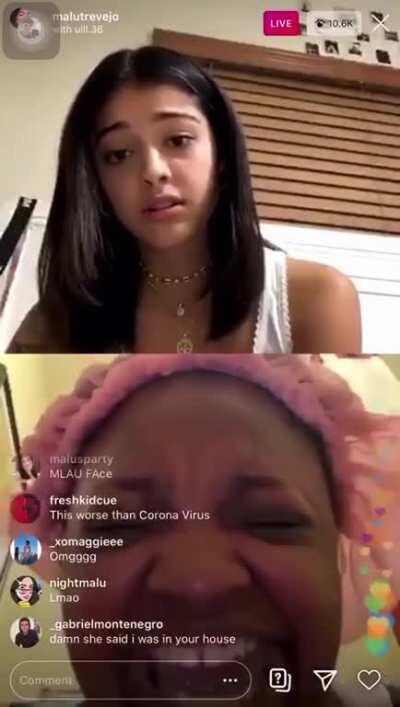Instagram freak Peaches flashes her pussy to Malu Trevejo