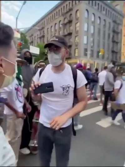 Streamer tells protesters to flip truck then instantly regrets it