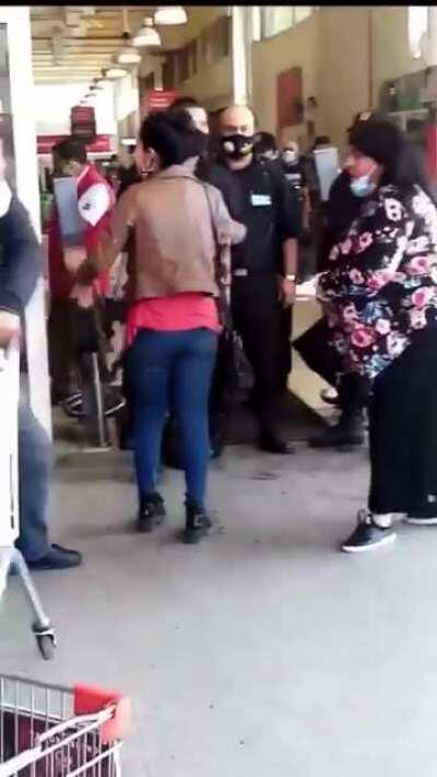 shopping cart thrown at anti masker