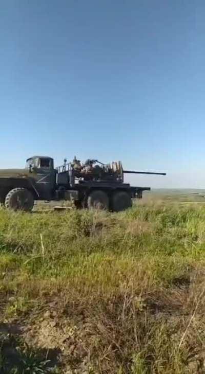 People's Militia of the DPR put into operation a 57-mm anti-aircraft gun, turning it into an improvised self-propelled gun for ground targets.
