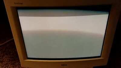 My CRT pc monitor whenever I try to go into the menu language options.