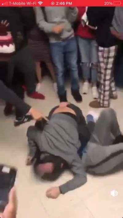 Guy ends up fracturing his own skull in fight (article with context in comments)