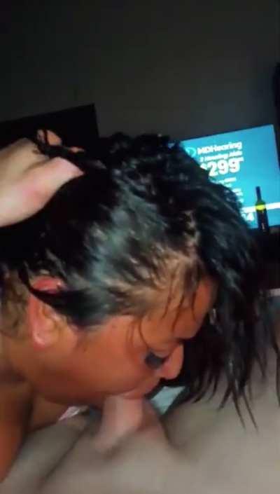 Nothing feels better than deepthroating a huge cock