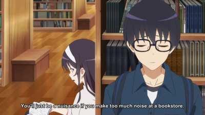 Saekano goes full Monogatari