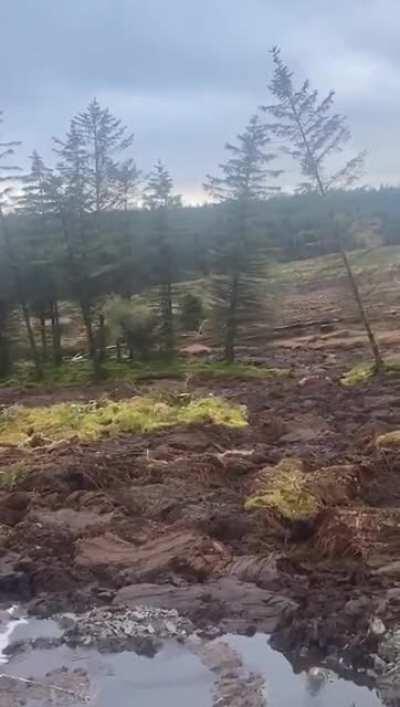 Peat bog slippage Co Donegal Ireland
