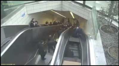 Escalator failure in Turkey. . .
